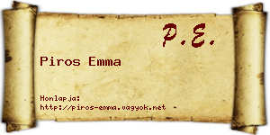 Piros Emma névjegykártya